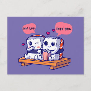 Liebe Sushi Couple Postcard Postkarte