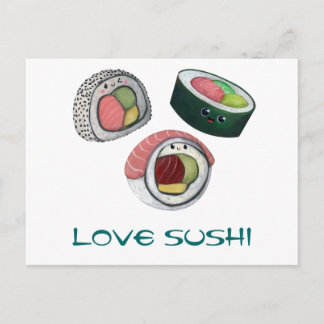 Liebe Sushi Postkarte