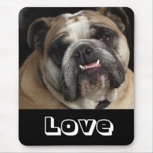Liebe süße englische Bulldogge Welpen Hund Mauspad