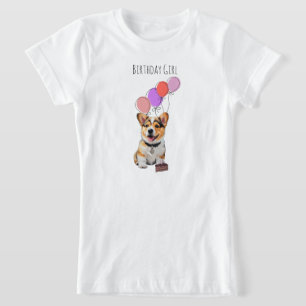 Liebe süße Must-Have-Rosa-Corgi-Birthday-Girl T-Shirt