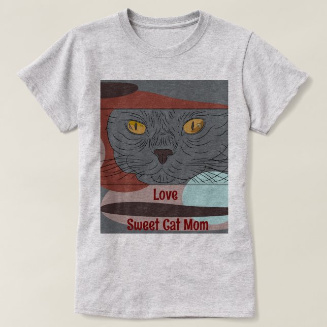 Liebe Sweet Cat Mama T - Shirt für Frauen (Design vorne)