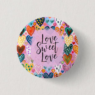 Liebe Sweet Liebe Valentinstag Herz Bright Color Button