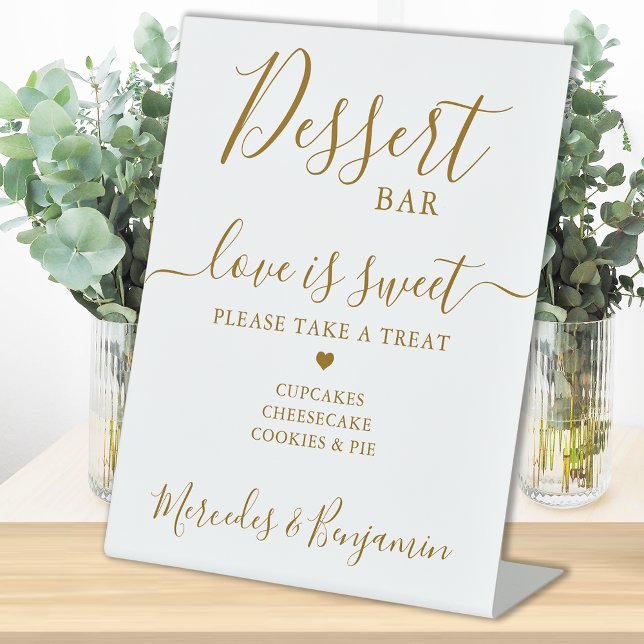 Liebe Sweet Personalisiert Gold Wedding Dessert Ba Sockelschild (Von Creator hochgeladen)