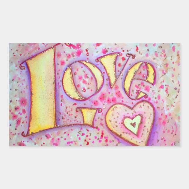 Liebe Sweet Pink Aufkleber (Vorderseite)