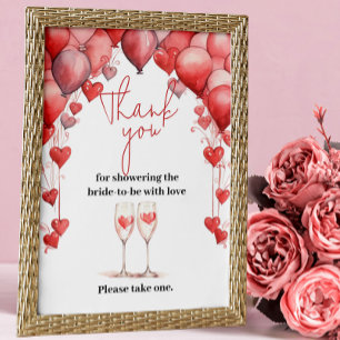 Liebe Sweetheart Brautparty Danke Poster