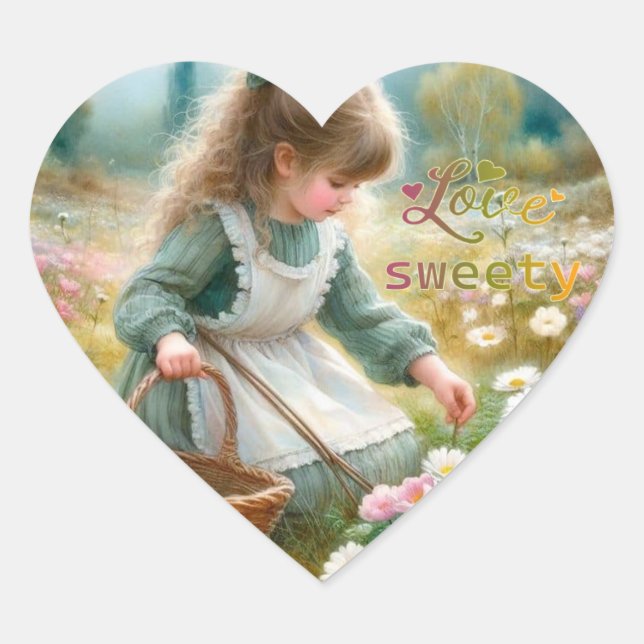 Liebe Sweety Girl Heart Stickers (Vorderseite)