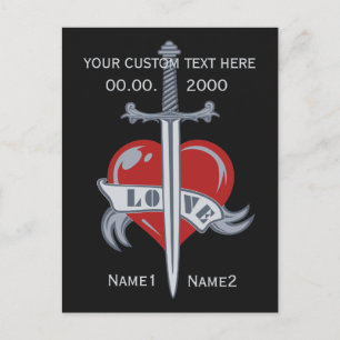 Liebe Sword benutzerdefinierte Postkarten