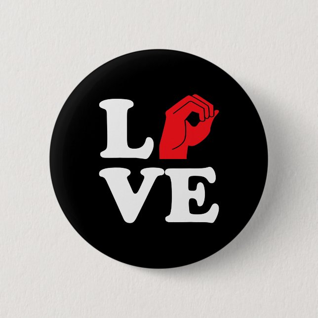 Liebe Symbol Asl Button (Vorderseite)