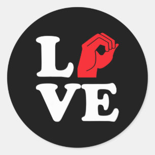 Liebe Symbol Asl Runder Aufkleber