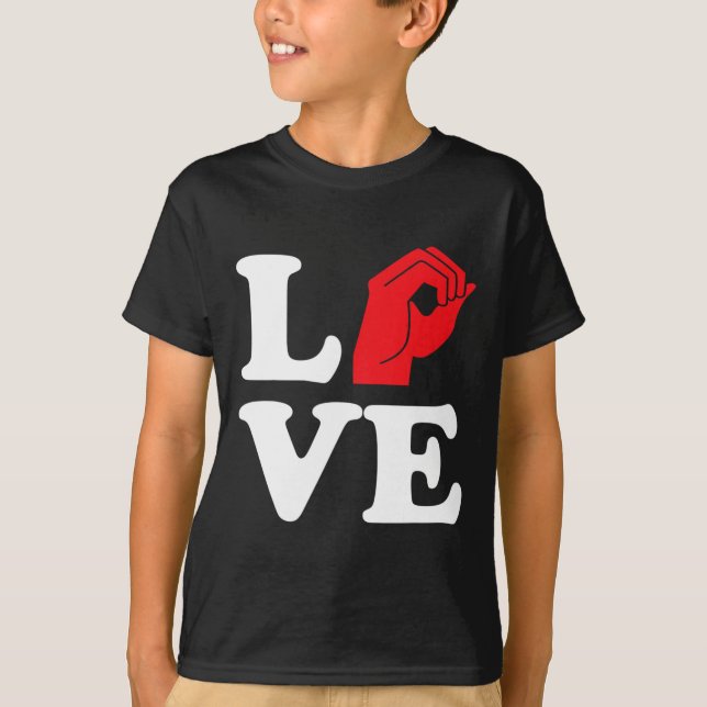 Liebe Symbol Asl T-Shirt (Vorderseite)