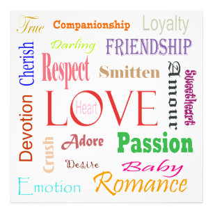 Liebe Synonyme von Shirley Taylor Fotodruck