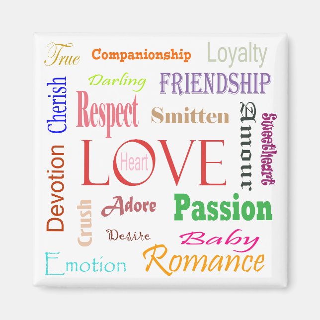Liebe Synonyme von Shirley Taylor Magnet (Vorne)