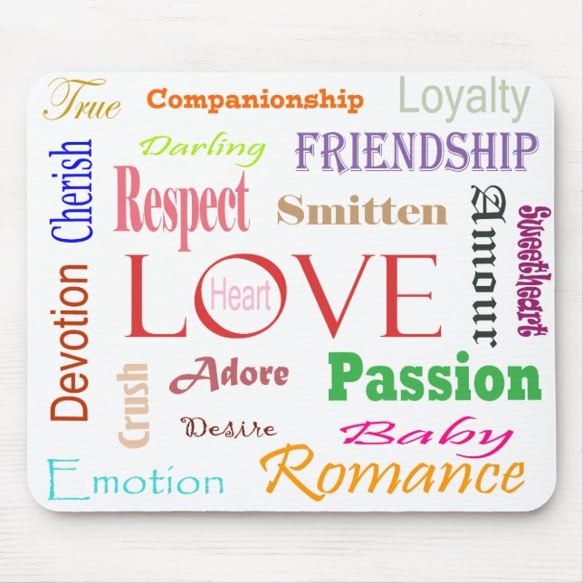 Liebe Synonyme von Shirley Taylor Mousepad (Vorne)