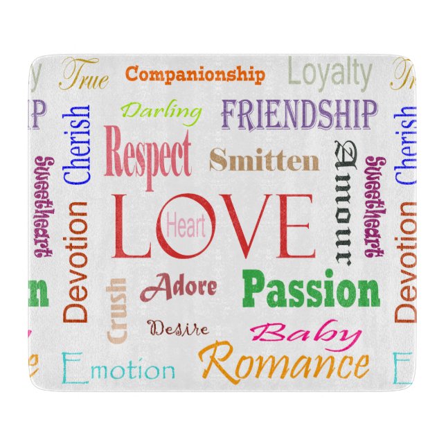 Liebe Synonyme von Shirley Taylor Schneidebrett (Vorderseite)