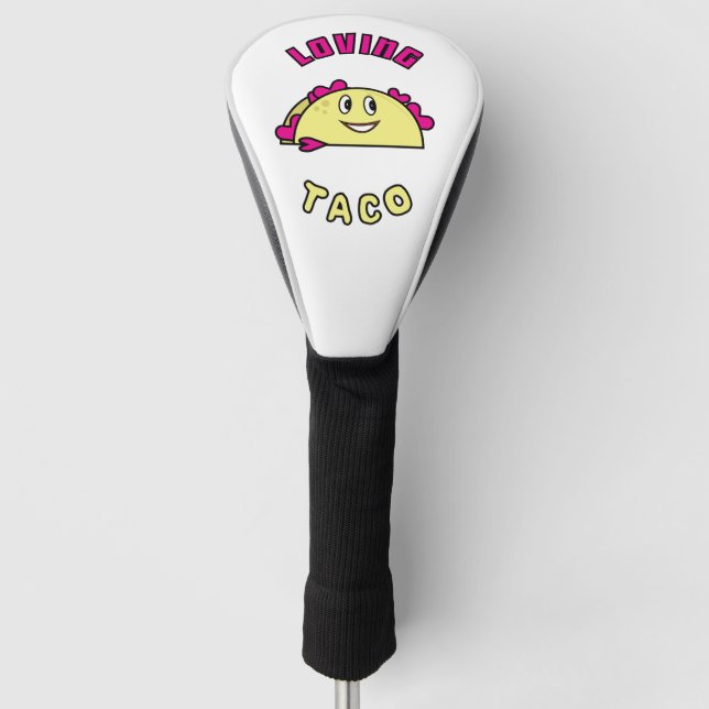 Liebe Taco Herz lächelnd mexikanische Lebensmittel Golf Headcover (Vorderseite)