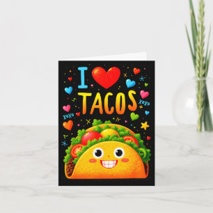 Liebe Tacos Cinco de Mayo Meme Kawaii lächelnder T Karte
