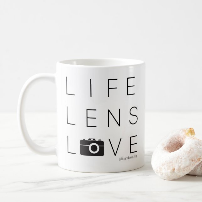 Liebe-Tasse | des Fotografen LEBEN-LINSE-LIEBE Kaffeetasse (Mit Donut)