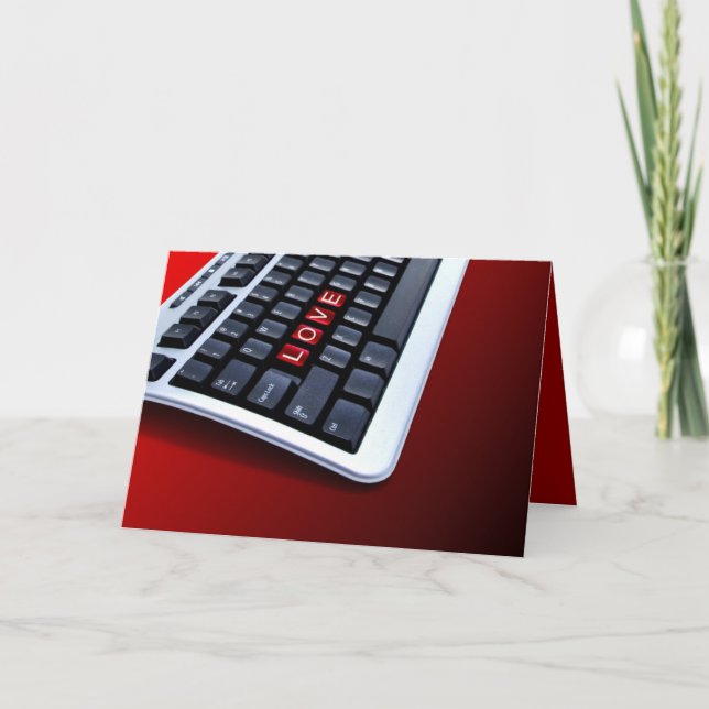 Liebe-Tastatur Feiertagskarte (Vorderseite)