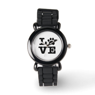 Liebe-Tatzen-Druck Armbanduhr