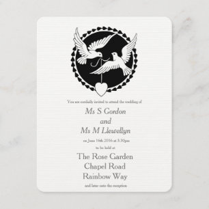 Liebe taucht elegante Lesben-Hochzeit-Einladung au Einladung