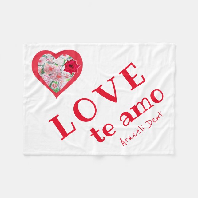 LIEBE te amo Fleece Blanket (Vorderseite (Horizontal))