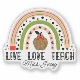 Liebe Teach Inspirierte Rainbow Lehrer Wertschätzu Aufkleber