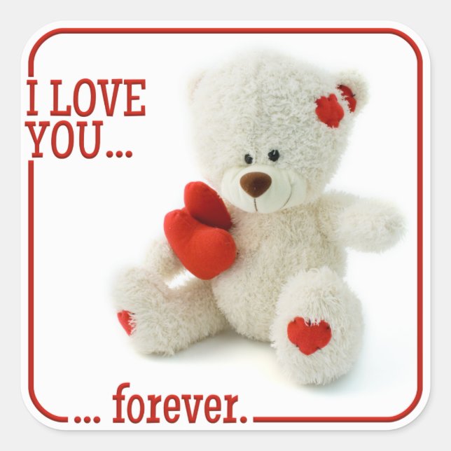 Liebe Teddy Valentine Aufkleber (Vorderseite)