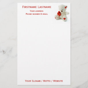 Liebe Teddy Valentine Briefpapier