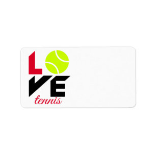 Liebe Tennis Adressaufkleber