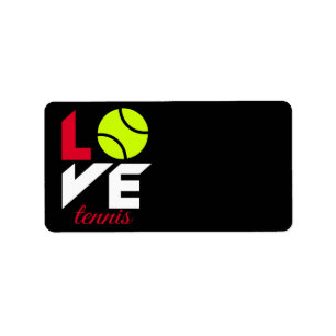 Liebe Tennis Adressaufkleber