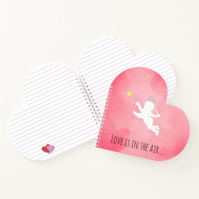 Liebe Tennis Cupid Notizbuch (Innenseite)
