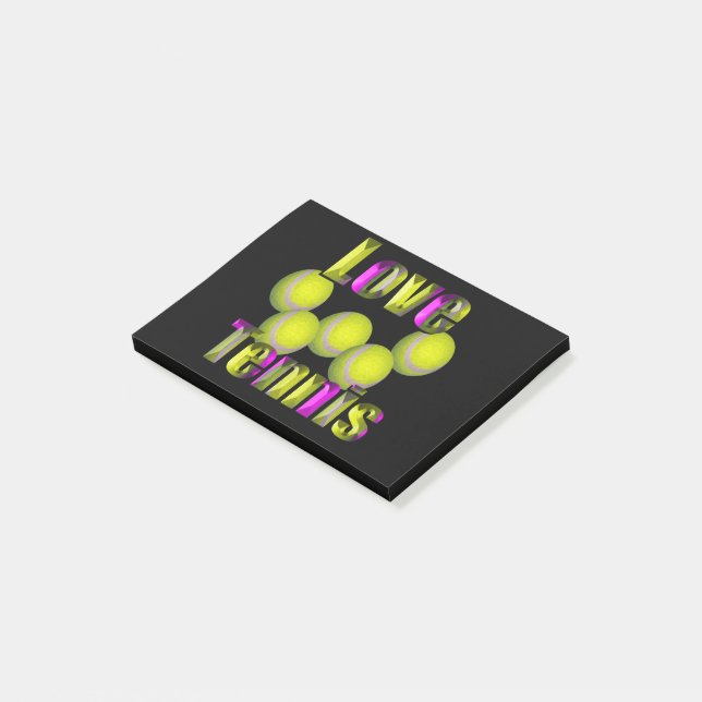 Liebe Tennis Design, Post-it Klebezettel (angewinkelt)