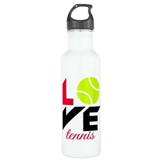 Liebe Tennis Edelstahlflasche (Vorderseite)