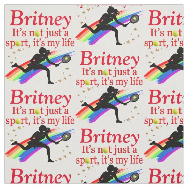 LIEBE TENNIS FÜR IMMER PERSONALISIERT STOFF (Muster)