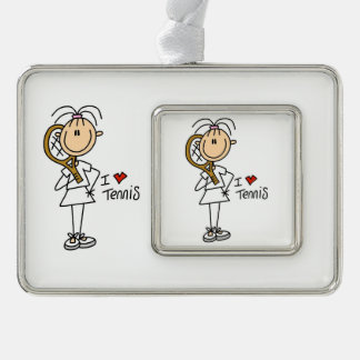 Liebe Tennis Gerahmt Ornament Rahmen-Ornament Silber