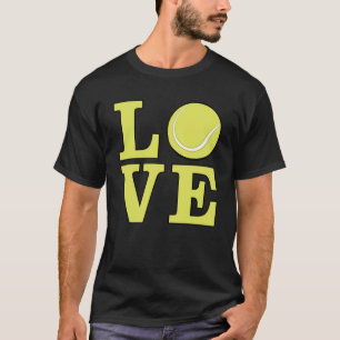 Liebe Tennis - Helle Gelbe Schrift T-Shirt
