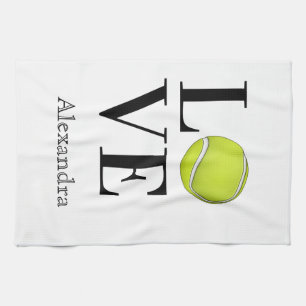 Liebe Tennis Player Yellow Ball Sporttuch Geschirrtuch