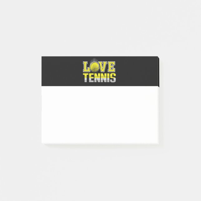 Liebe Tennis  Post-it Klebezettel (Vorderseite)
