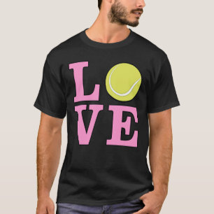 Liebe Tennis - Rosa Text T-Shirt