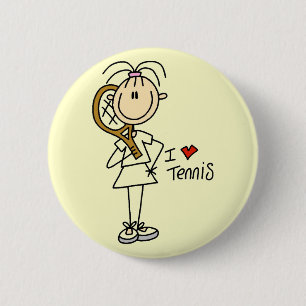 Liebe-Tennis-T-Shirts und Geschenke des Mädchen-I Button