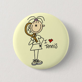Liebe-Tennis-T-Shirts und Geschenke des Mädchen-I Button