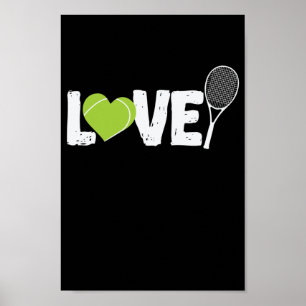 "Liebe" Tennisschläger Poster