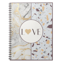 Liebe Terrazzo-Marble-Notebook mit Goldenen Herz Notizblock