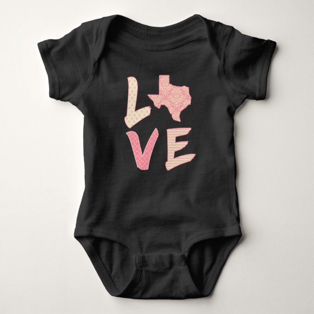 Liebe-Texas-Ausstattung Baby Strampler (Vorderseite)