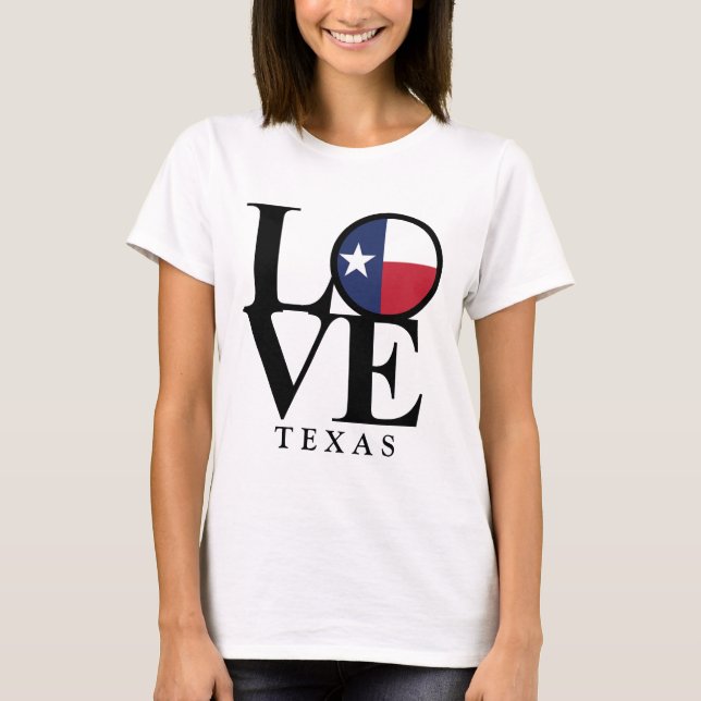 LIEBE Texas Womens Basic White T-Shirt (Vorderseite)