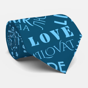 Liebe Text Blue Neck Tie oder Farbauswahl Krawatte