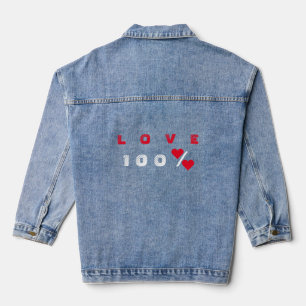 Liebe Text Denim Jacket Jeansjacke
