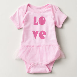 Liebe Text Funny Sweet Pink Tutu Typografie Baby T-shirt