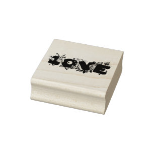 Liebe Text in fett gedruckten Blockbuchstaben Wass Gummistempel