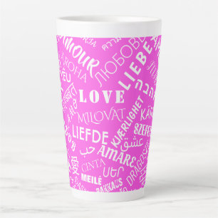 Liebe Text Latte Tasse Rosa oder Farbe wählen